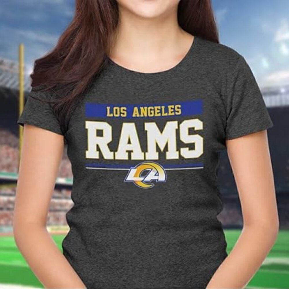 NFL Los Angeles Rams T-Shirt L Football Charcoal Gray Cotton Relaxed Sports Fan